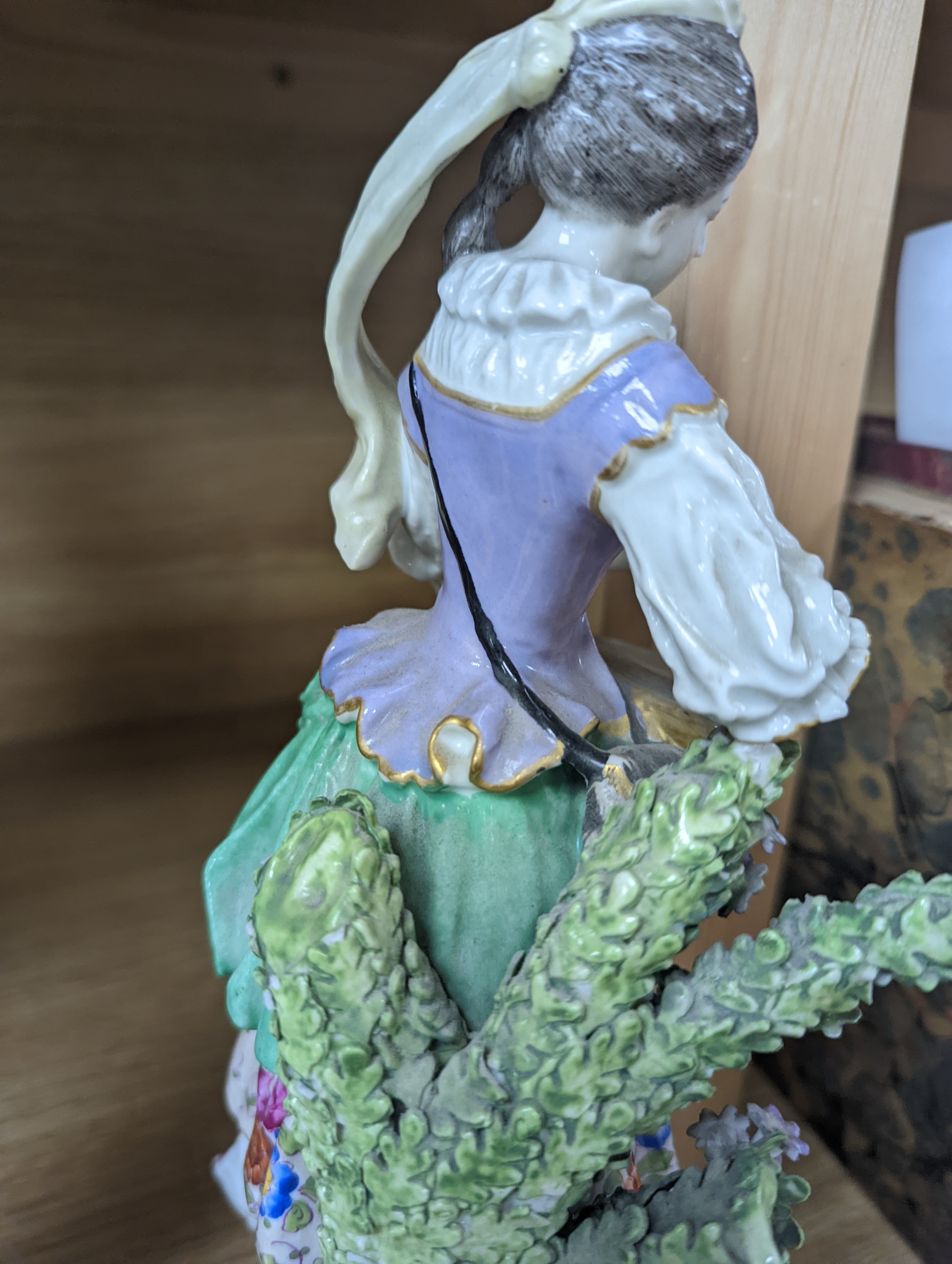 Two Continental porcelain figures, a lady and a gent 27cm
